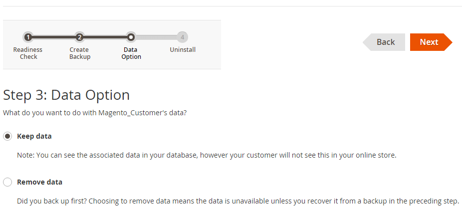 You can optionally component component database data