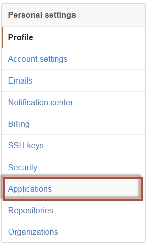 GitHub Applications menu